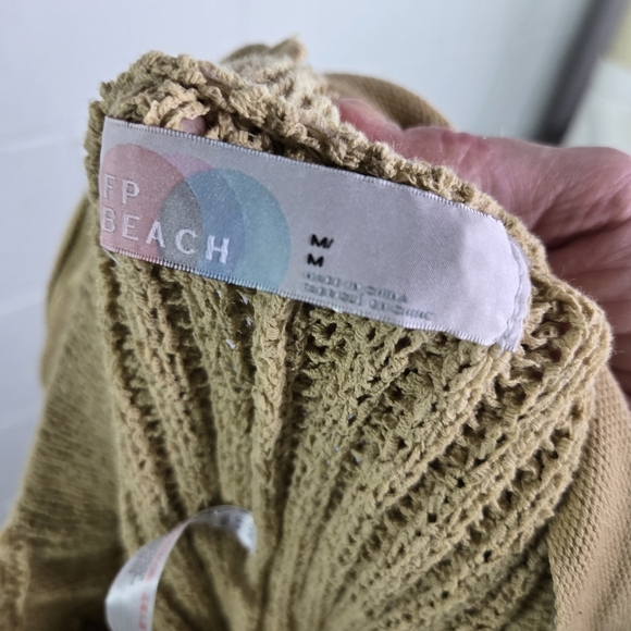 Free People Beach Cohen Beige Sand Knit Sweater Overalls - Picture 6 of 6